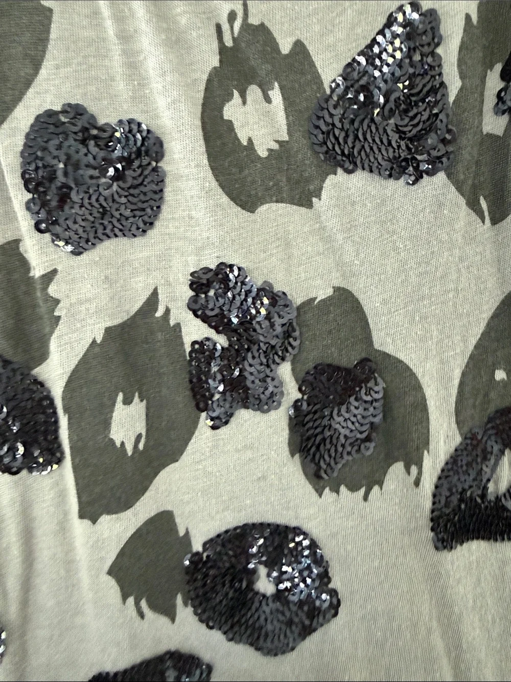 Express Gray Leopard Sequin Racerback Tank - Picture 3 of 3